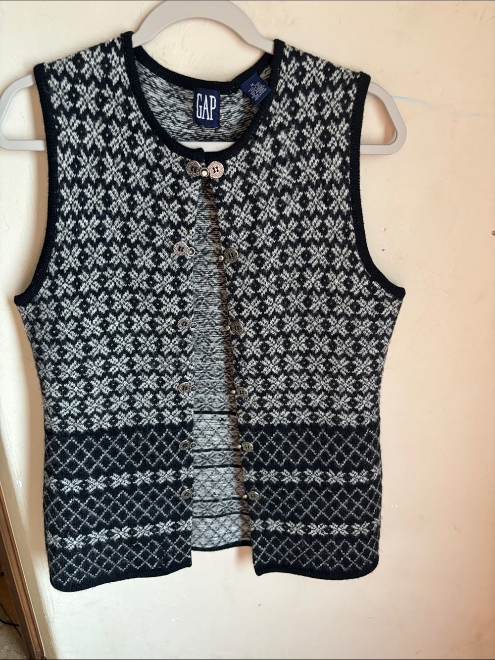 Vintage gap fair isle wool sweater vest! Size Medium